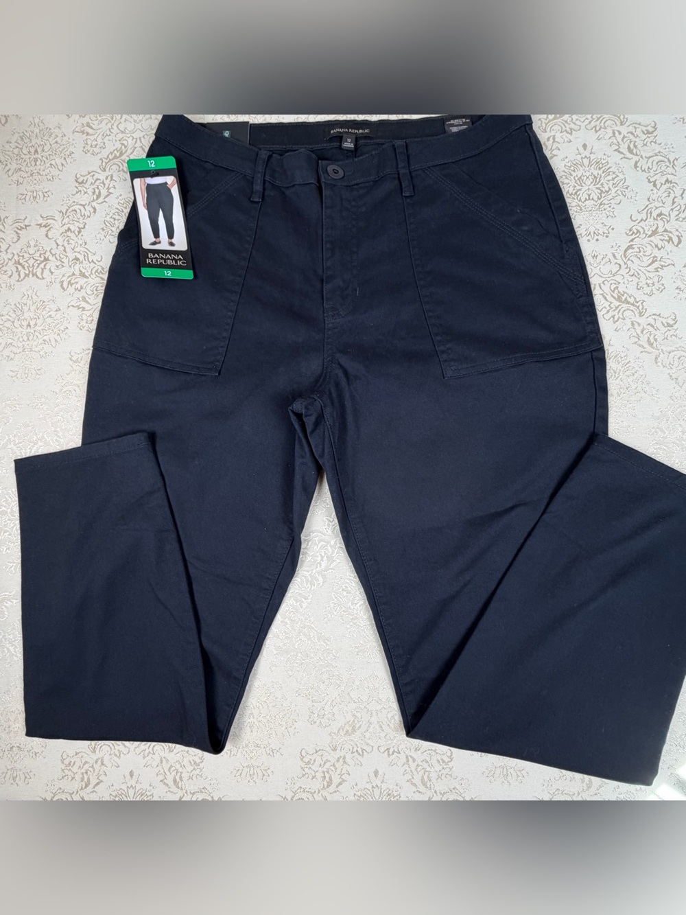 Banana Republic Women's Black Twill Ankle Pants 12